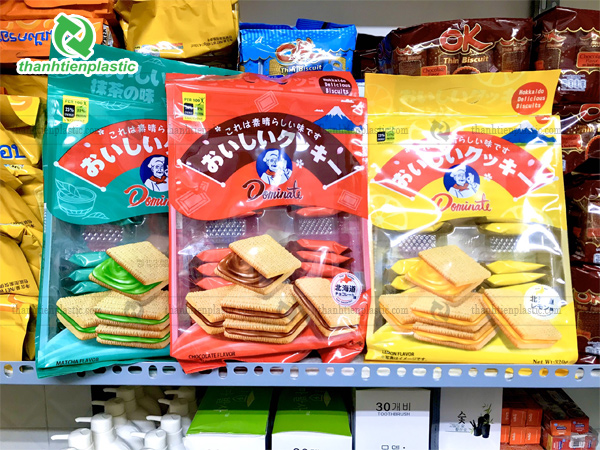 Mẫu bao bì bánh quy loại lớn đựng các túi bánh cookie nhỏ