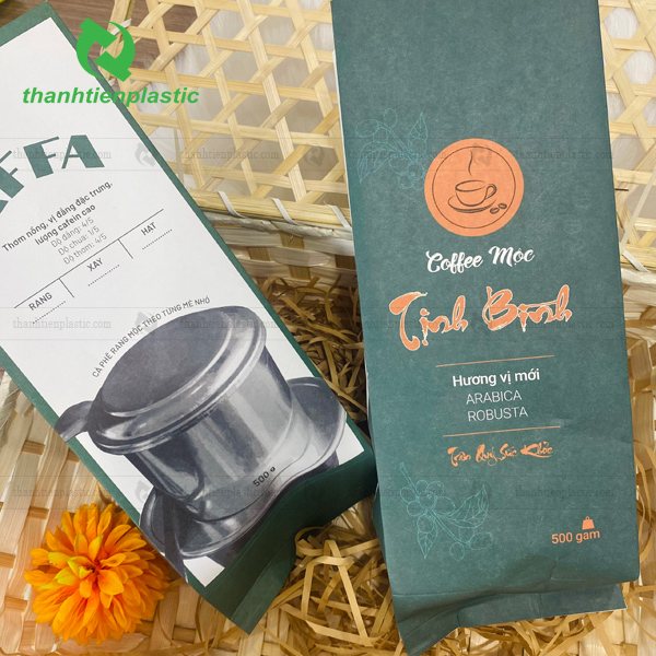 Mẫu túi giấy đựng cà phê in thương hiệu được yêu thích