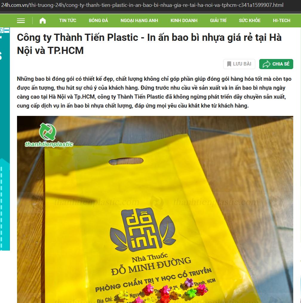 Báo 24h.com.vn viết về công ty Thành Tiến Plastic