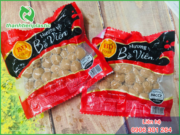 Bao bì ghép màng phức hợp đóng gói bò viên