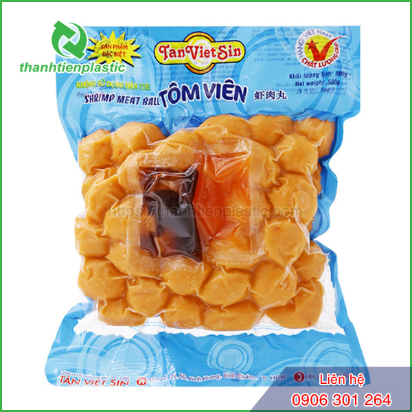 Bao bì đựng tôm viên chiên đóng gói đẹp, chuyên nghiệp