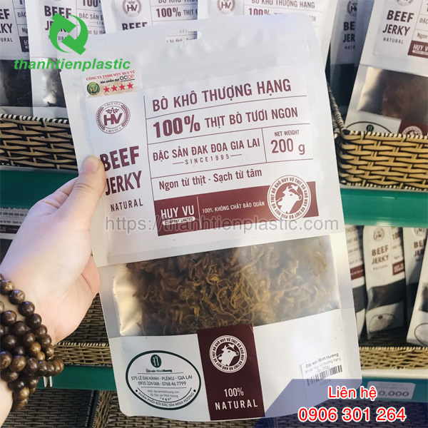 Bao bì túi zip đựng khô bò in ấn đẹp