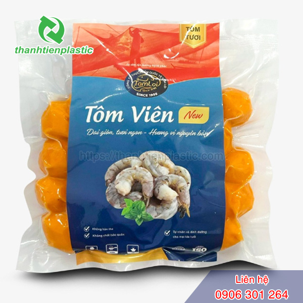 Mẫu bao bì đóng gói tôm viên chiên đẹp, chất lượng