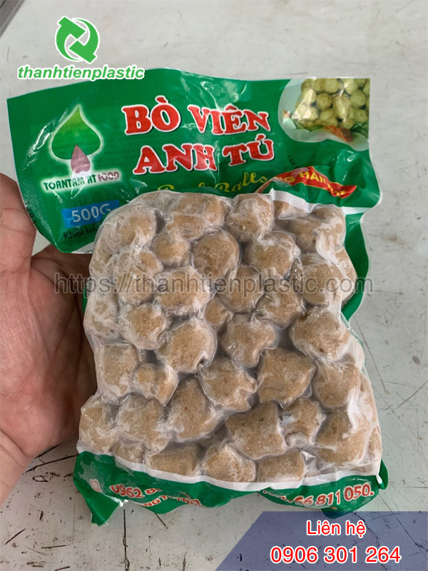 Mẫu bao bì màng ghép hút chân không đóng gói bò viên