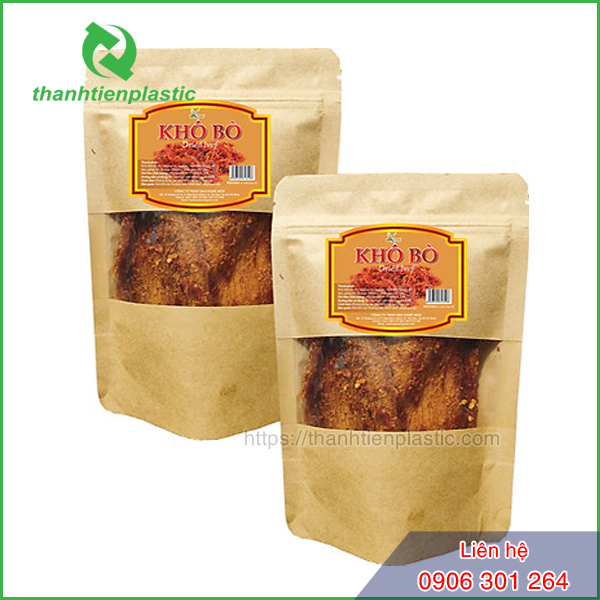Mẫu bao bì túi zip đựng khô bò chất lượng