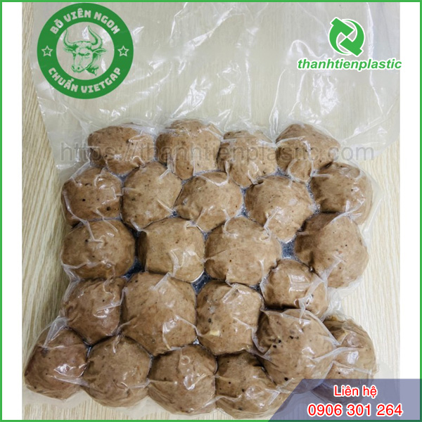 Mẫu túi pa hút chân không đựng bò viên đơn giản