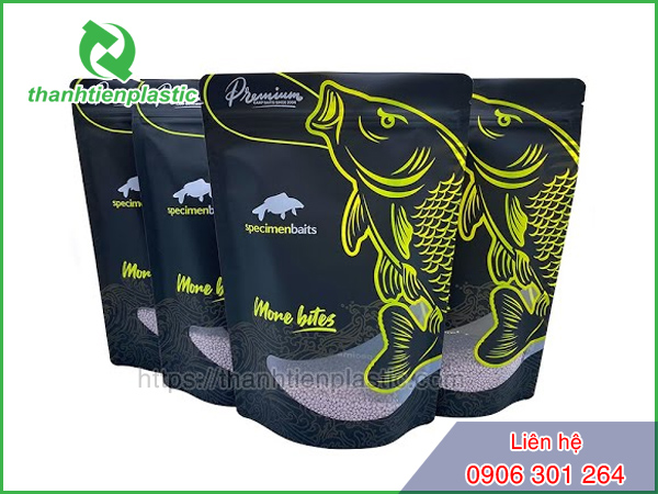 Mẫu túi zipper đóng gói mồi câu cá
