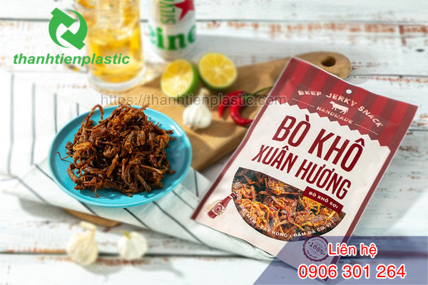Bao bì đóng gói khô bò giúp bảo quản, tăng tính thương hiệu