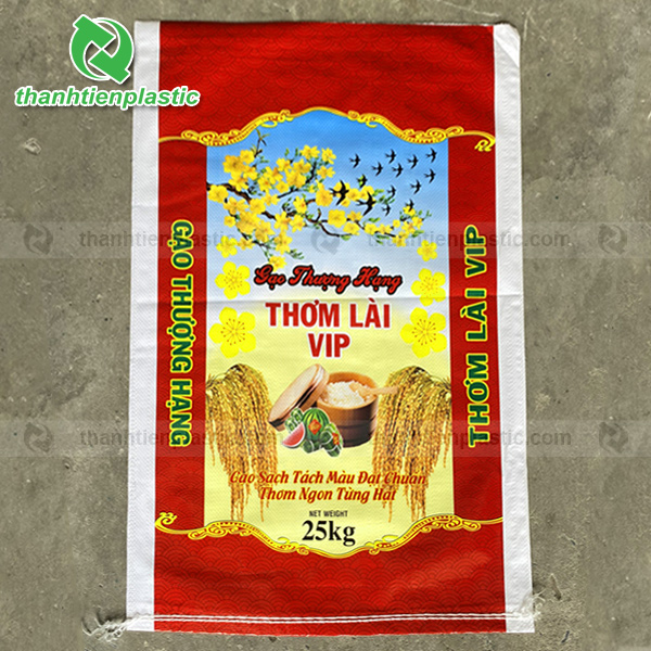 Mẫu bao pp dệt 25kg đựng nông sản