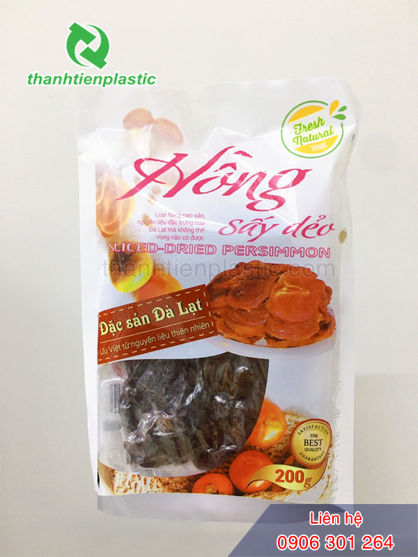 Bao bì đóng gói hồng sấy dẻo chất liệu đa dạng