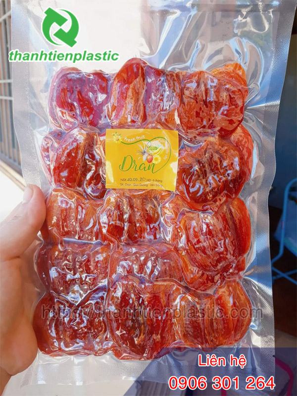 Mẫu túi hút chân không đựng hồng sấy dẻo