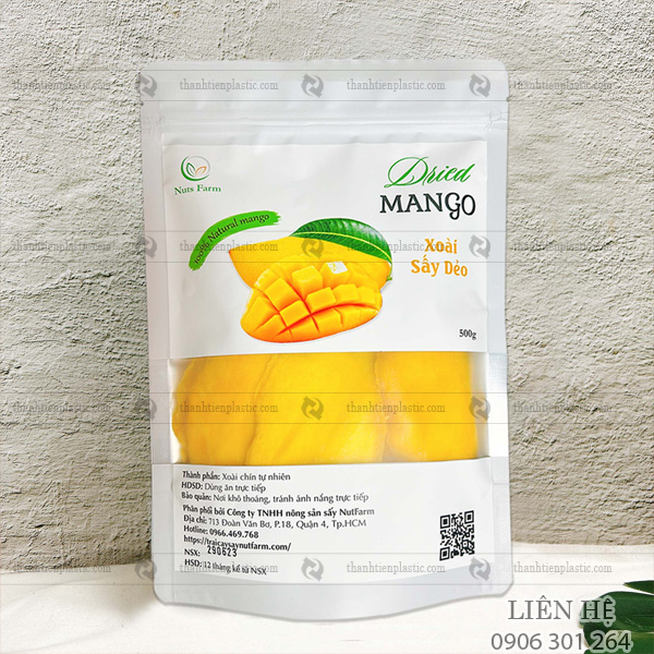 Bao bì màng ghép phức hợp có cửa sổ đựng xoài sấy