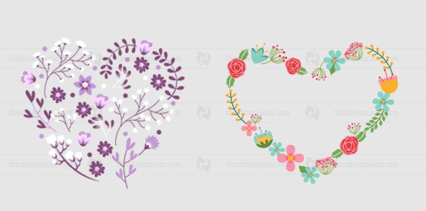 Mẫu hoa hình trái tim vector đẹp