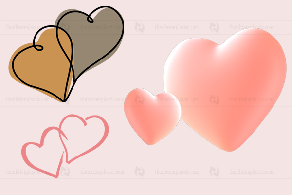 Mẫu trái tim đôi, 2 trái tim vector