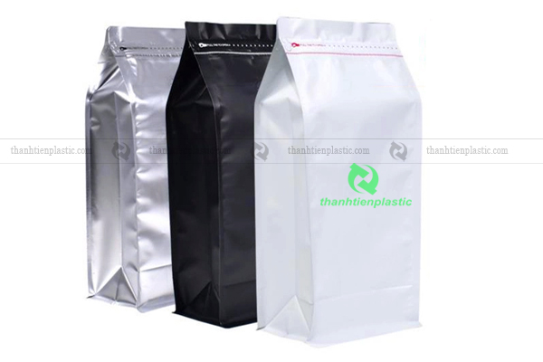 Túi zipper bạc đáy đứng đựng cafe