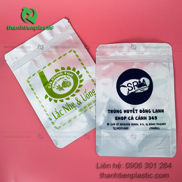 Mẫu túi zip bạc đựng sản phẩm chất lượng cao, in đẹp