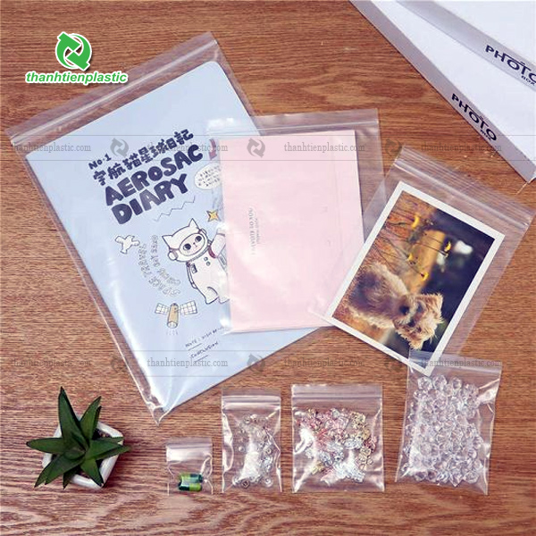 Mẫu túi zip chỉ trắng đựng hình ảnh, sách vở, album