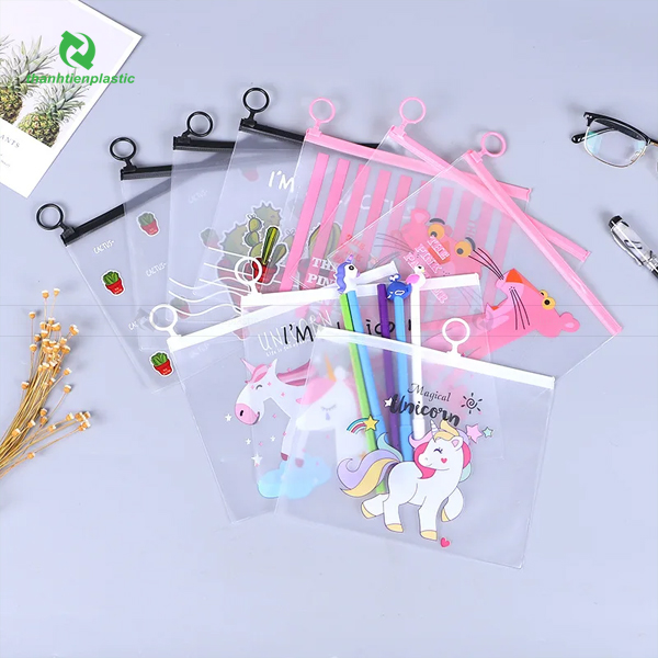 Mẫu túi zipper khóa kéo đựng bút