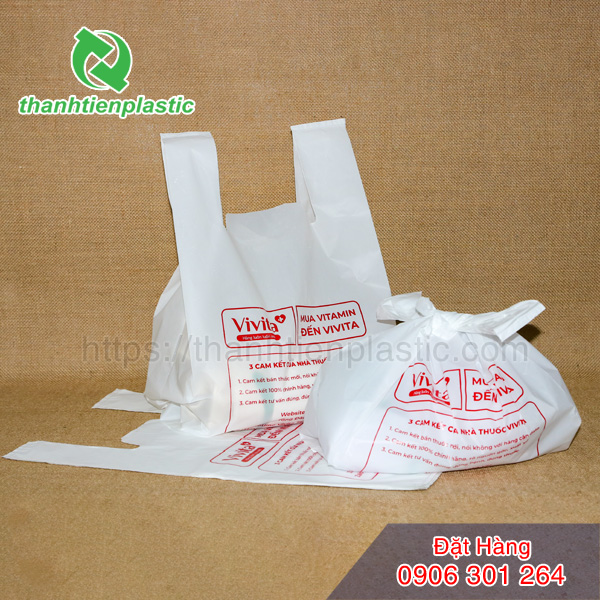 Túi bóng in logo đựng đồ siêu thị