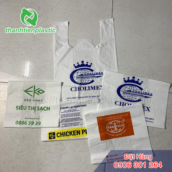 Túi bóng xốp in logo đựng đồ đi chợ