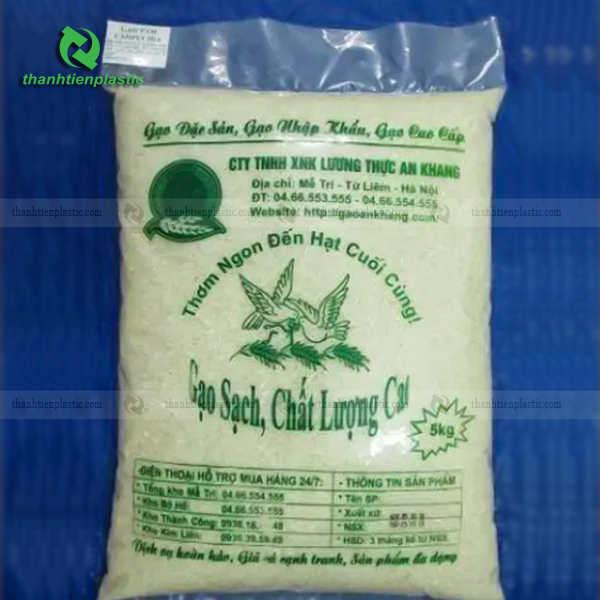 Mẫu bao bì PE đựng gạo in ấn đẹp