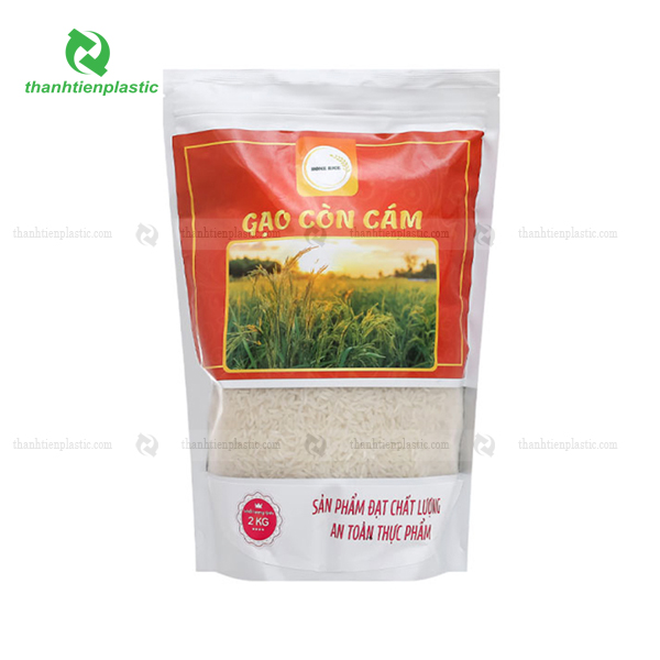 Mẫu bao bì túi zip đựng gạo đẹp mắt