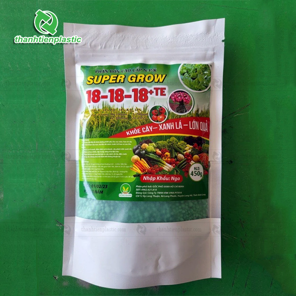Mẫu túi màng ghép, khóa zip tiện lợi đóng gói phân bón