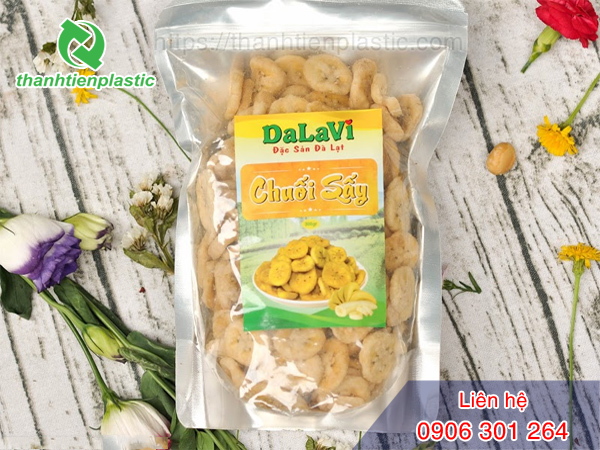Bao bì đóng gói chuối sấy giúp bảo quản tốt hương vị